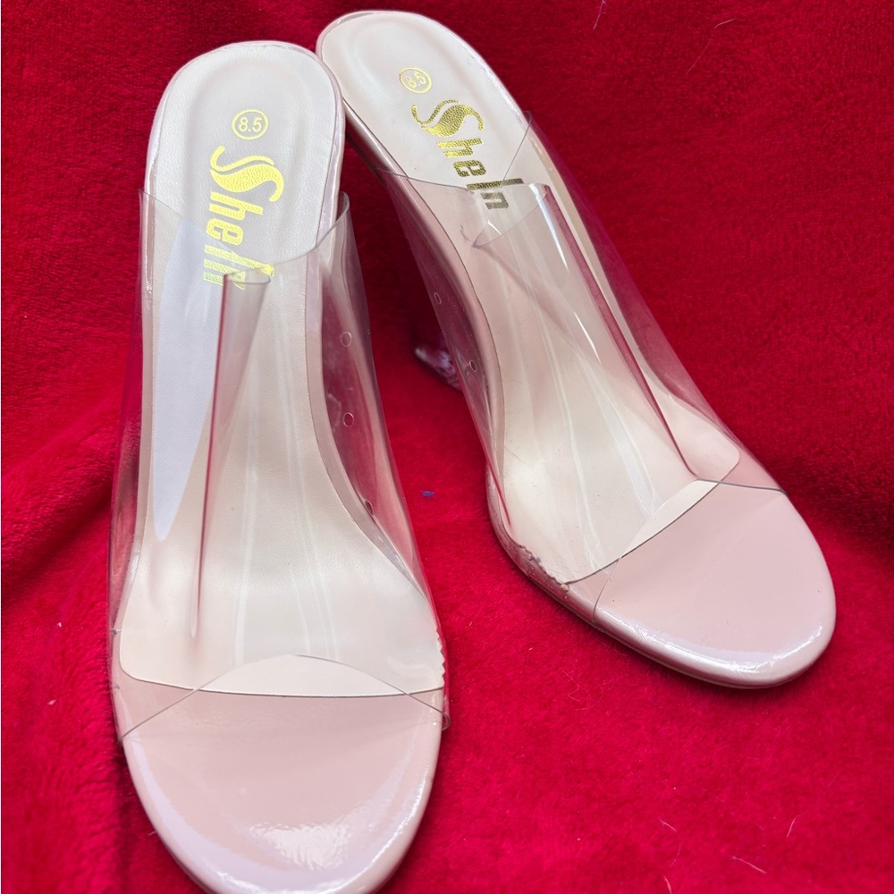 SHEIN Women's Clear and Tan Wedge Heels